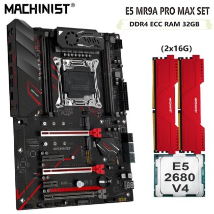 MACHINIST MR9A PRO MAX X99 Motherboard Set Kit Xeon E5 2680 V4 CPU 32G(2*16G) DDR4 ECC RAM 2400mhz Memory Support NVME M.2 ATX