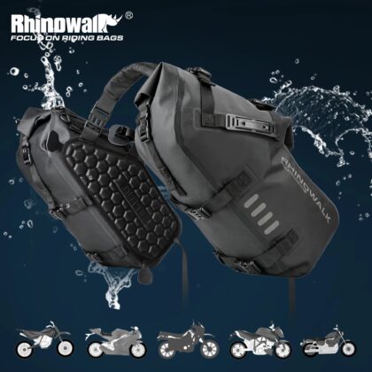 Rhinowalk 100%Waterproof Motorcycle Bags 28L 2Pcs Universal Fit Motor Saddlebag Side Tail Pannier Bag Travel Luggage Accessories